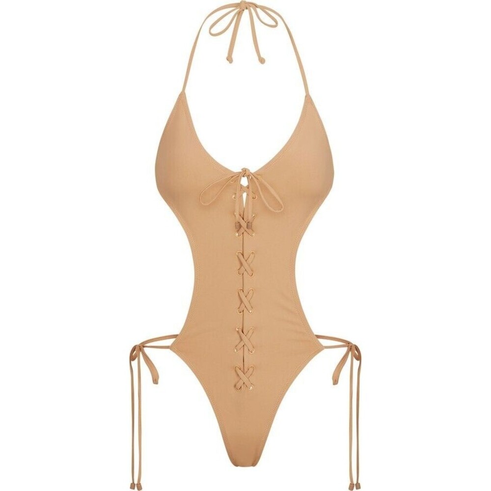 Skims Recycled Swim Size 3X Signature Lace Up Monokini Ochre New OP-BRF-2794 NEW